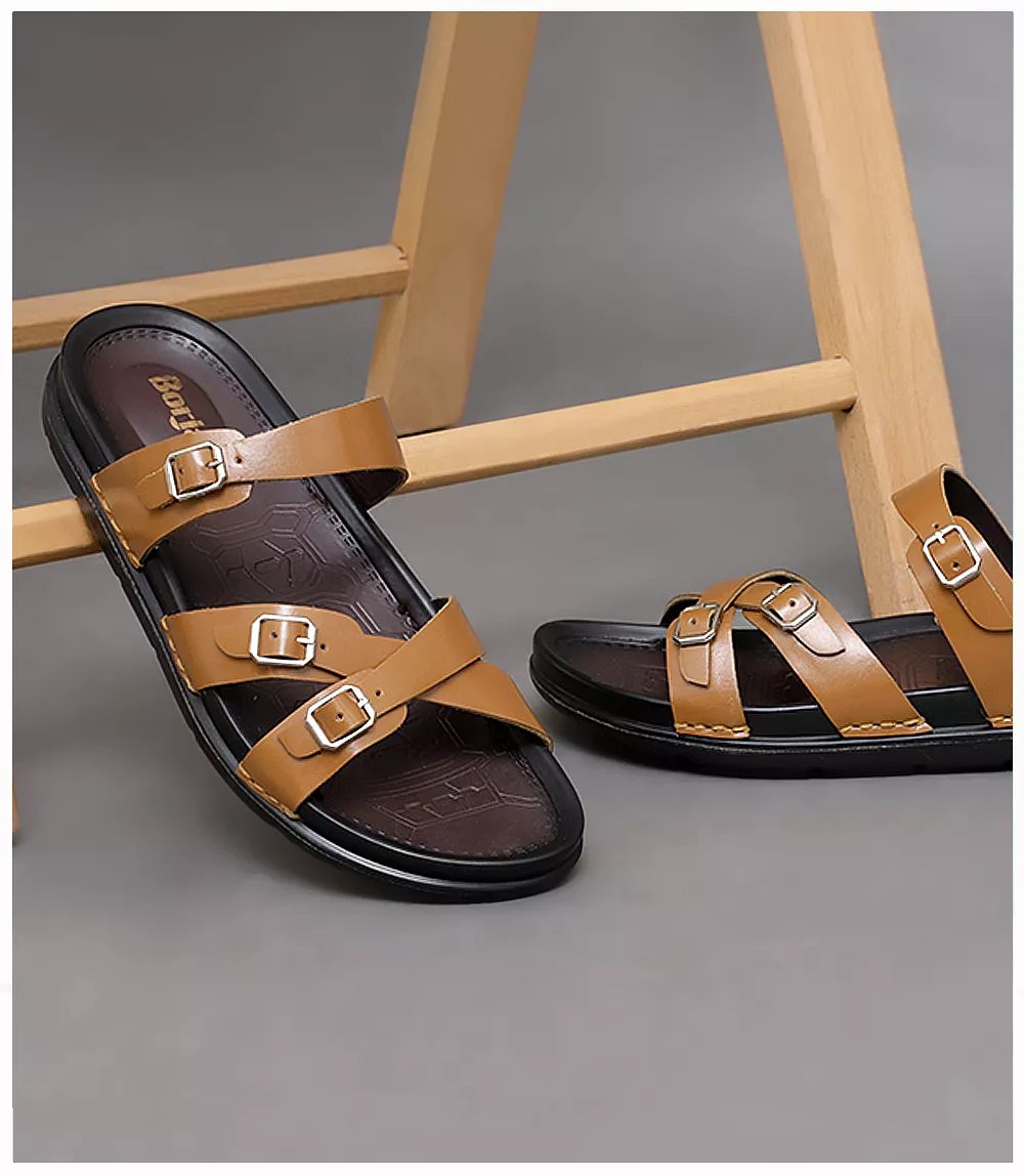 BM4613-TAN-Men Slipper