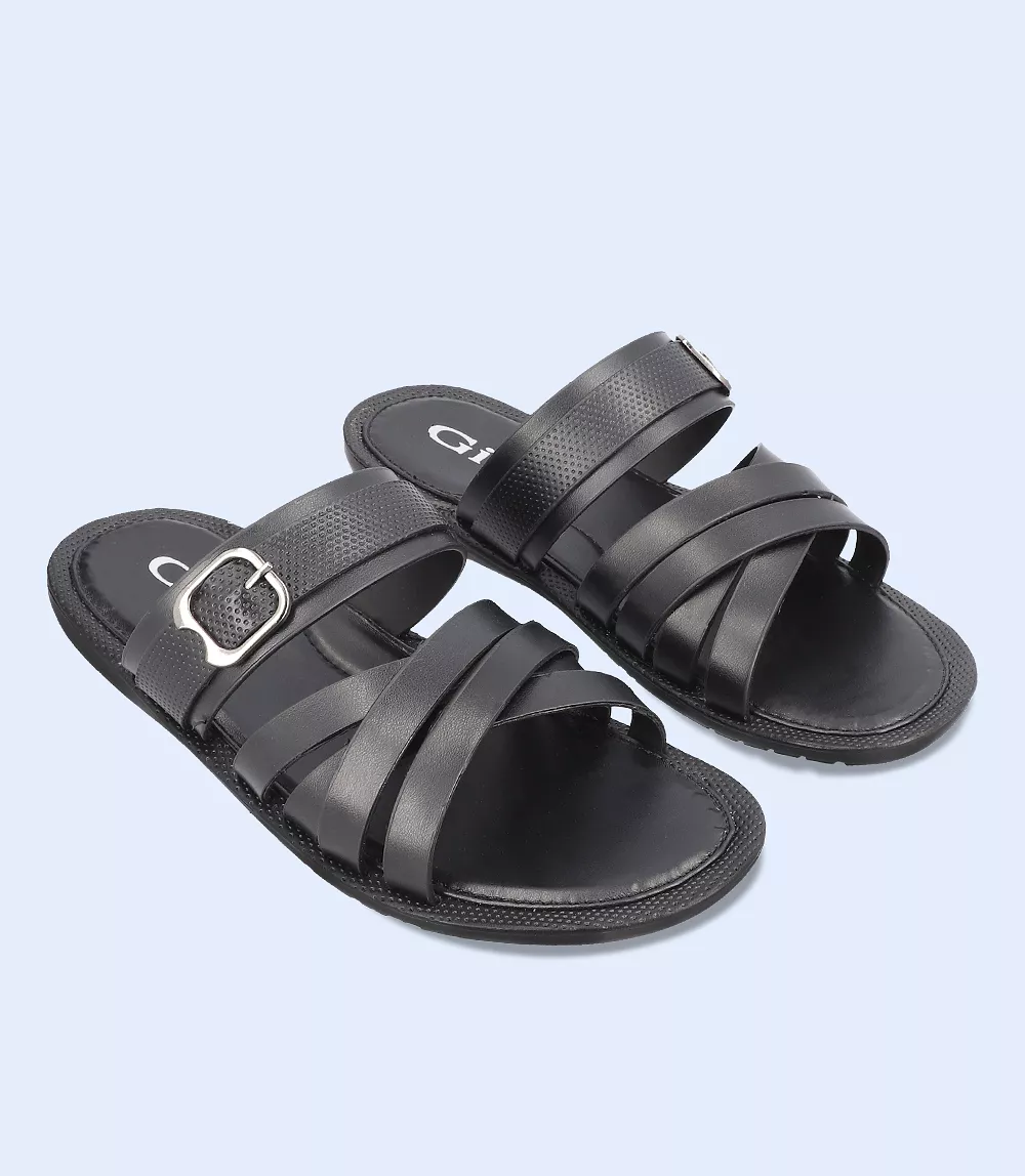 BM4848-BLACK-Men Slipper