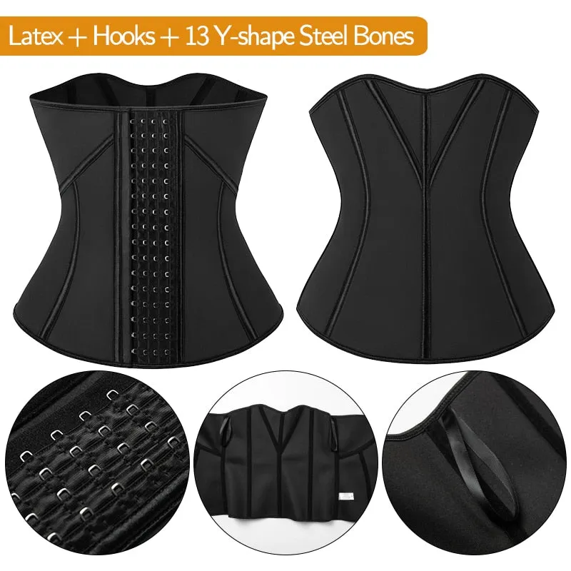 Boned Latex Waist Trainer Corsets for Women Weight Loss