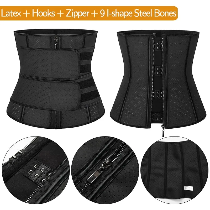 Boned Latex Waist Trainer Corsets for Women Weight Loss