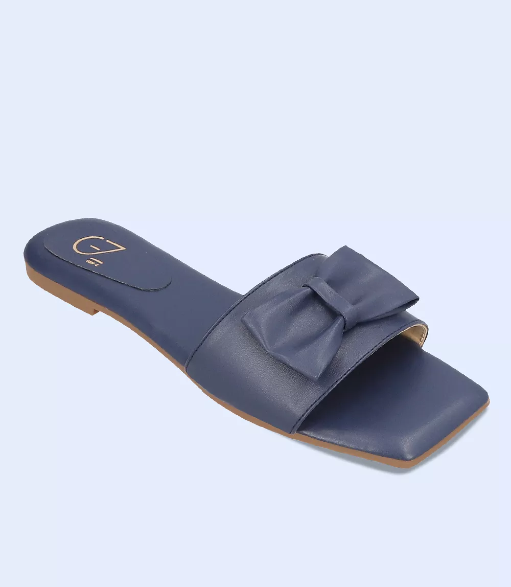 BW7455-BLUE-Women Casual Slipper