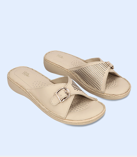 BW7531-BEIGE-Women Comfort Slipper