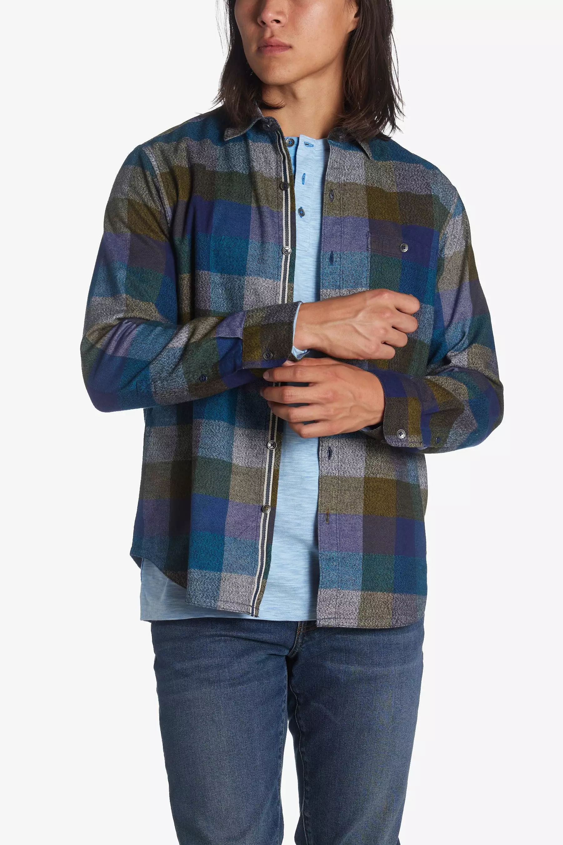 Canyon Beach Bonfire Check Flannel Shirt