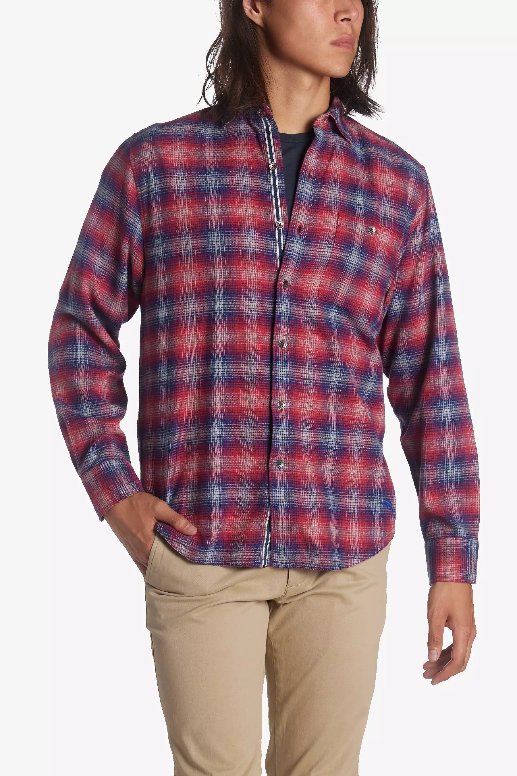 Canyon Beach Shadow Check Flannel Shirt