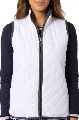 Charcoal/White Reversible Quilted Wind Vest