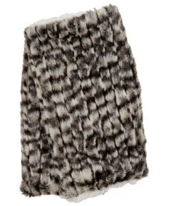 Cobblestone with Cuddly Sand Luxury Faux Fur Fingerless Gloves