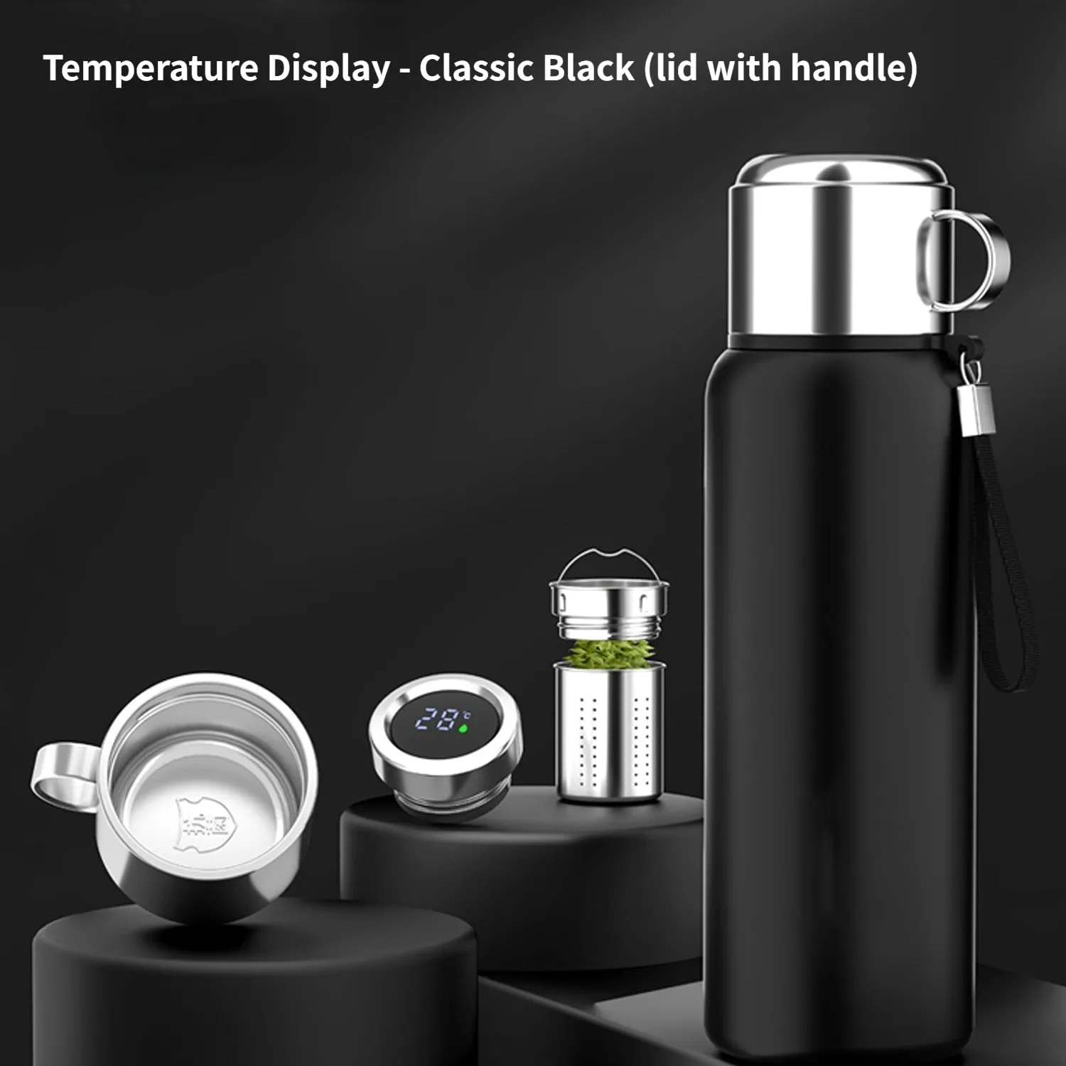 Digital Thermos Bottle With A Cup Temperature Display Intelligent