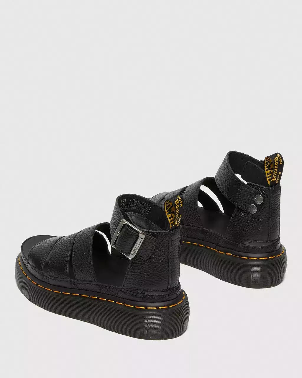 Doc Martens Women's CLARISSA II WOMEN'S LEATHER PLATFORM SANDALS (Black Milled Nappa)