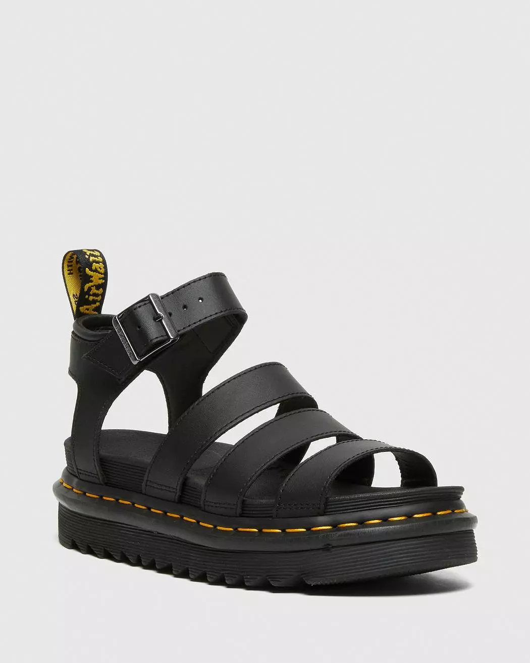 Dr. Martens Women's BLAIRE HYDRO LEATHER STRAP SANDALS (Black)