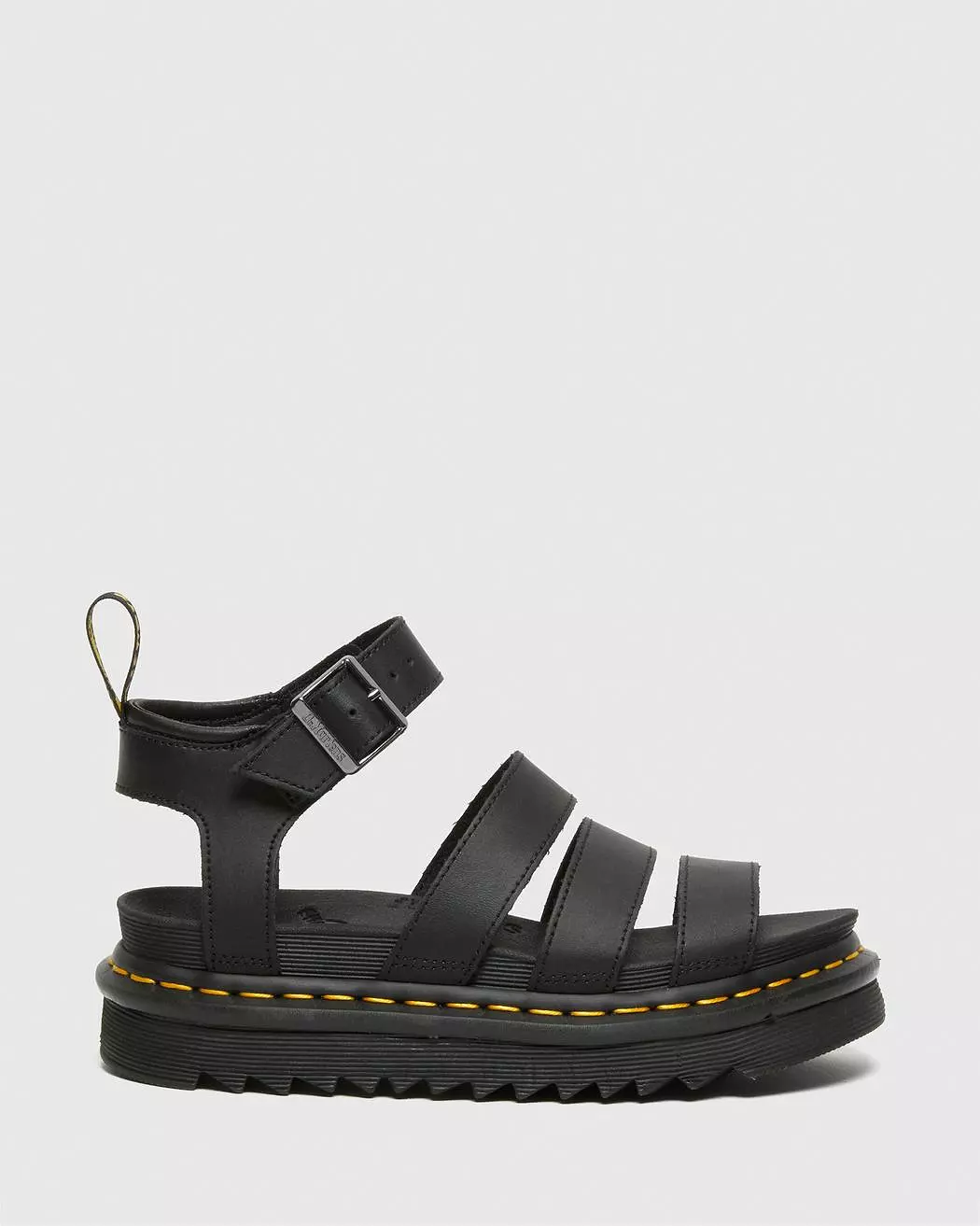 Dr. Martens Women's BLAIRE HYDRO LEATHER STRAP SANDALS (Black)