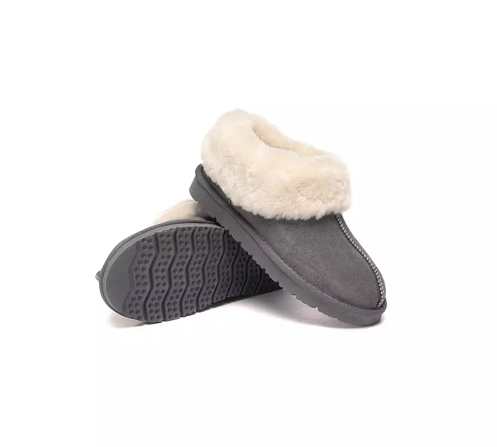 EVERAU UGG Sheepskin Wool Suede Ankle Slippers Homey