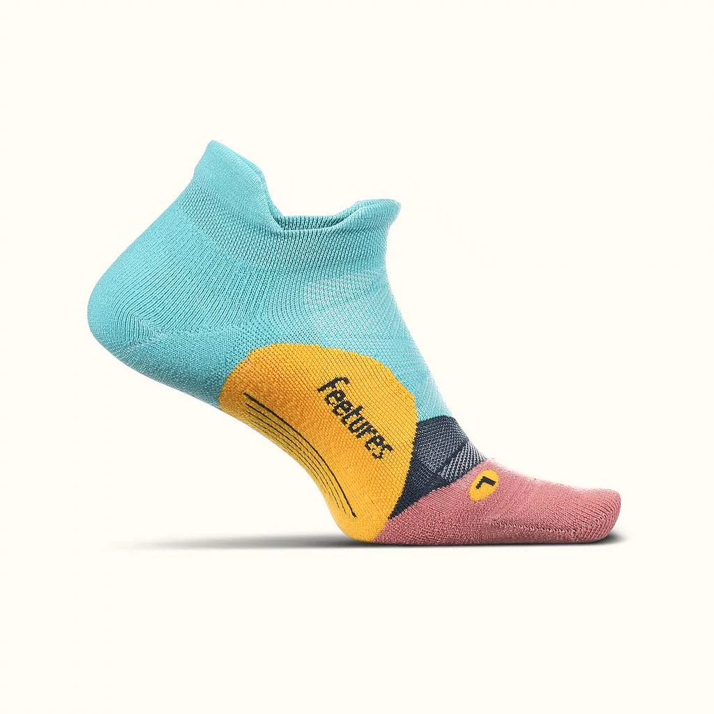 Feetures Elite Light Cushion No Show Tab Socks - Takeoff Turquoise