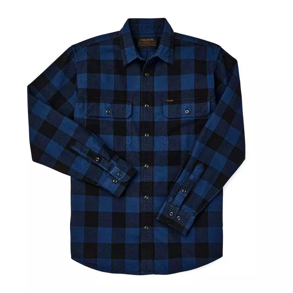 Filson Field Flannel Shirt | Cobalt Blue Black