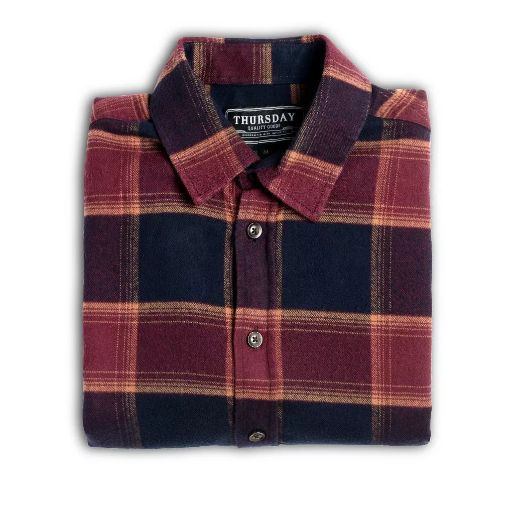 Forever Flannel Shirt | Navy & Burgundy