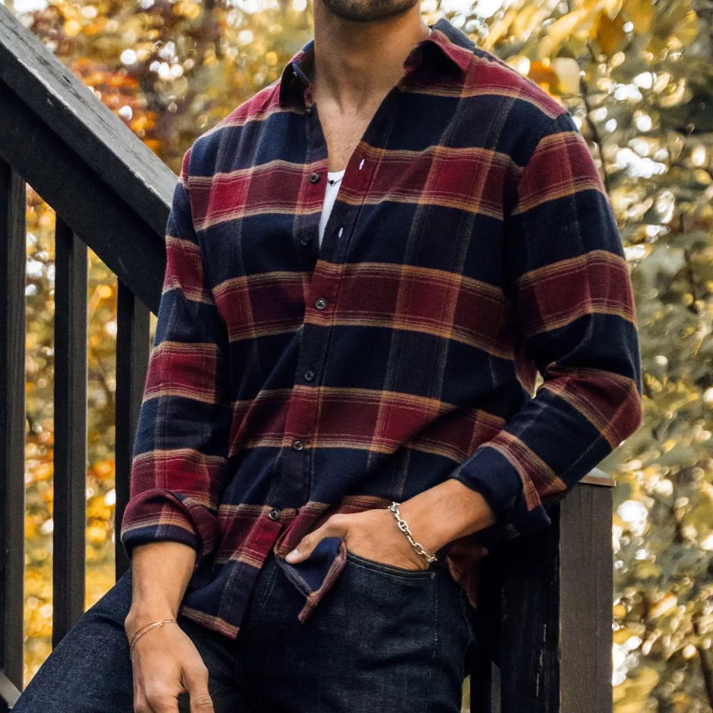 Forever Flannel Shirt | Navy & Burgundy