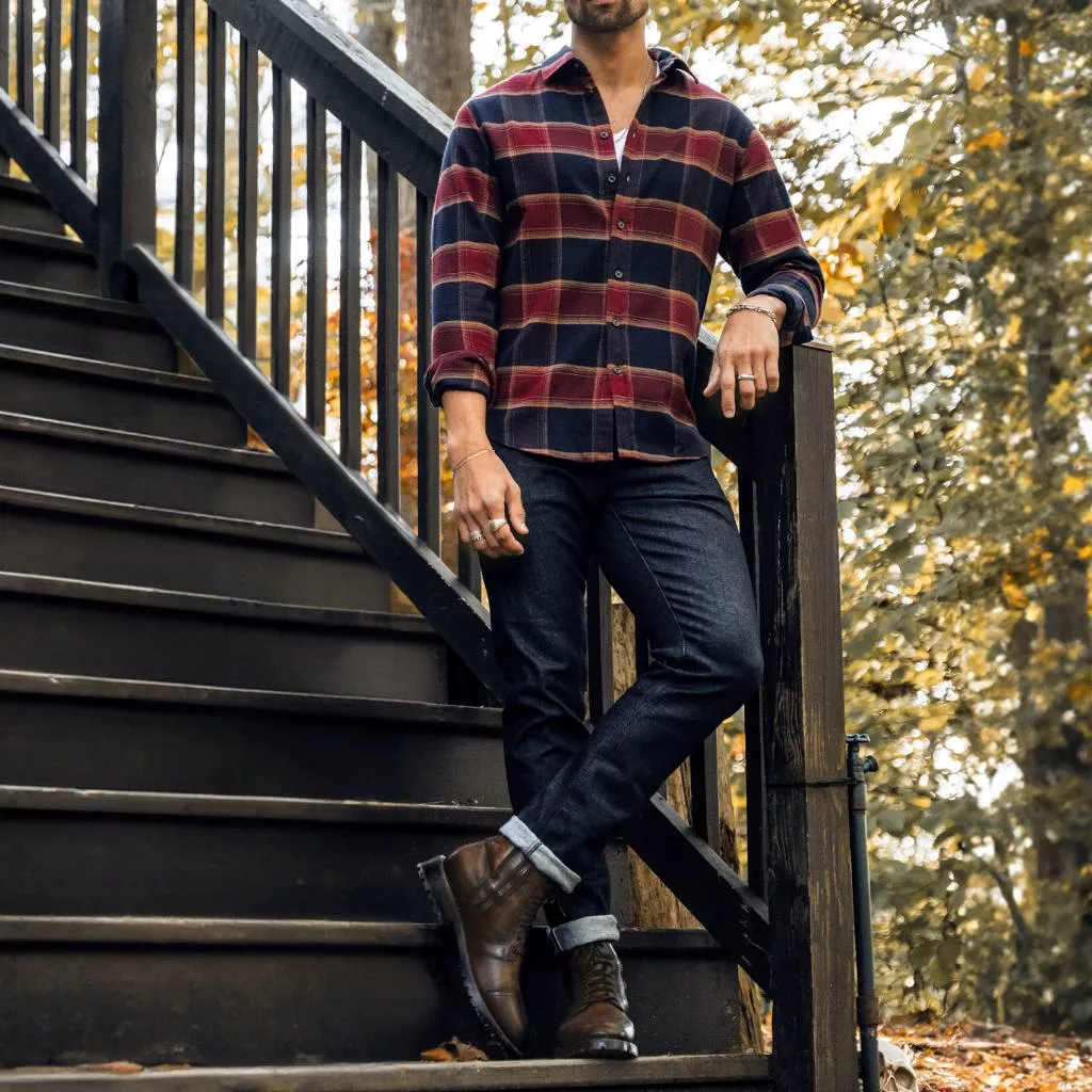 Forever Flannel Shirt | Navy & Burgundy