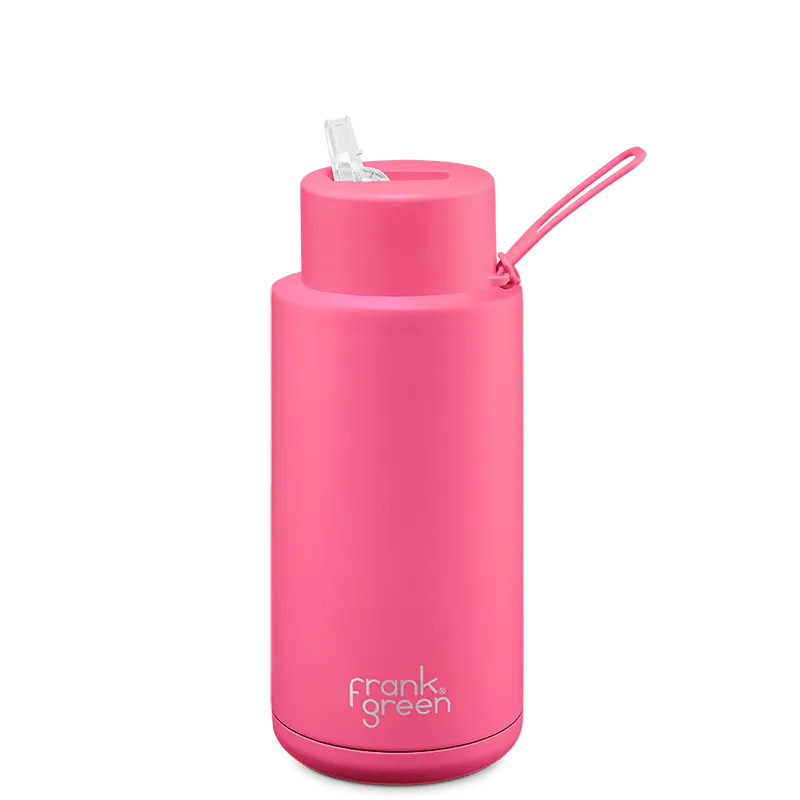 Frank Green NEON Ceramic Reusable Bottle - Straw Lid