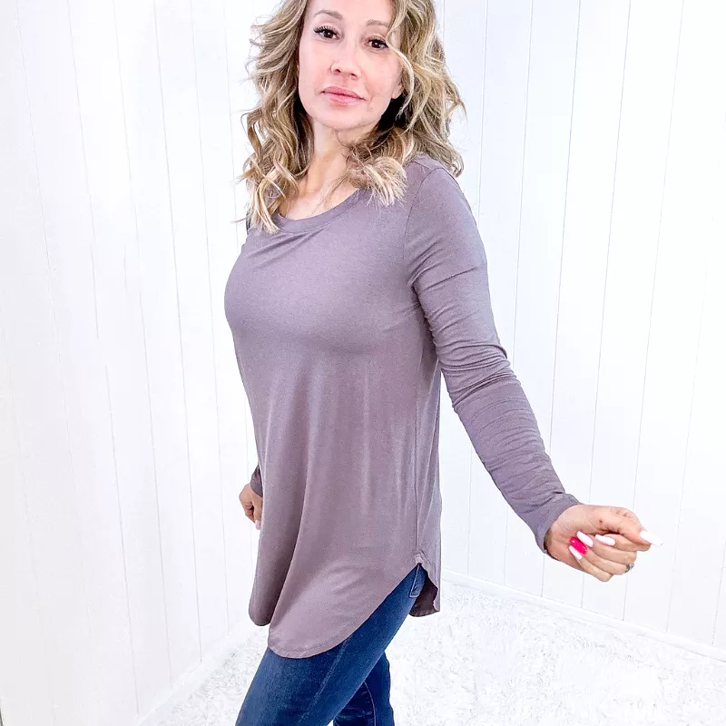 Grey Modal Jersey Knit Sleeve Top