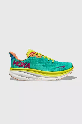 Hoka Men's Clifton 9 Sneaker in Ceramic/Evening Primrose