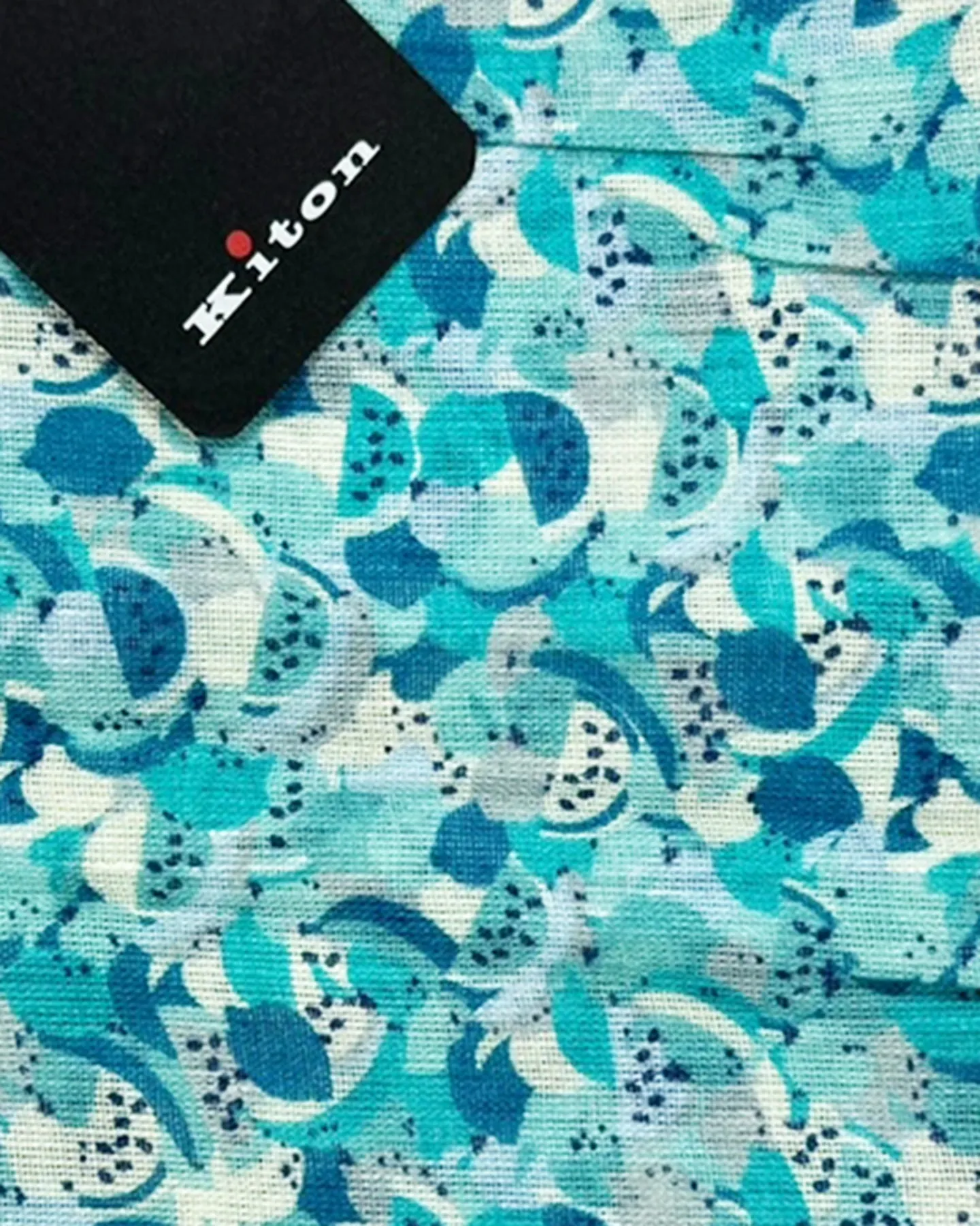 Kiton Scarf Aqua Fruit Pattern - Linen Men Shawl SALE