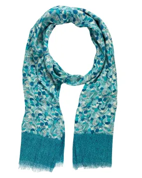 Kiton Scarf Aqua Fruit Pattern - Linen Men Shawl SALE