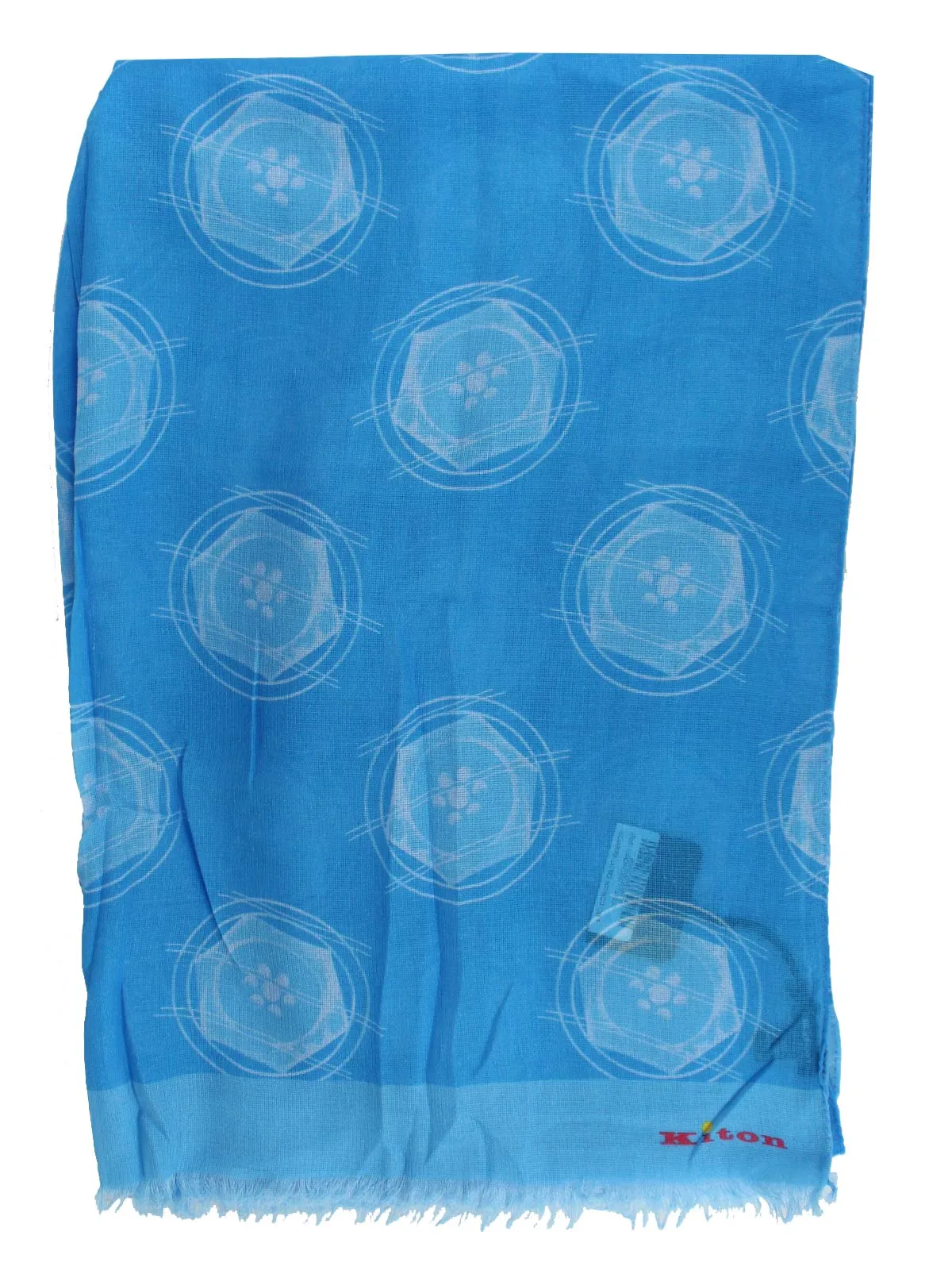 Kiton Scarf Blue Design - Cotton Shawl - FINAL SALE