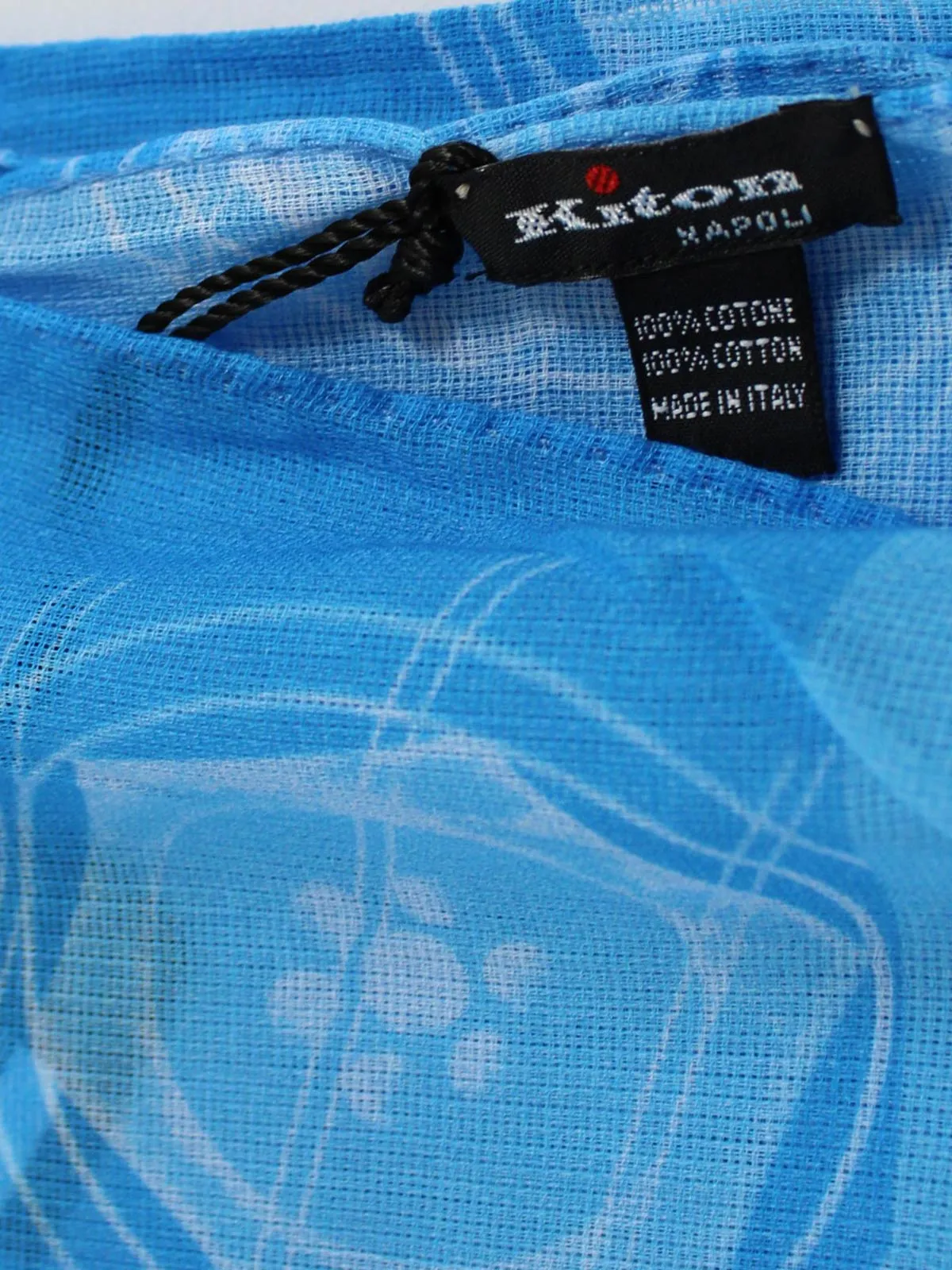 Kiton Scarf Blue Design - Cotton Shawl - FINAL SALE