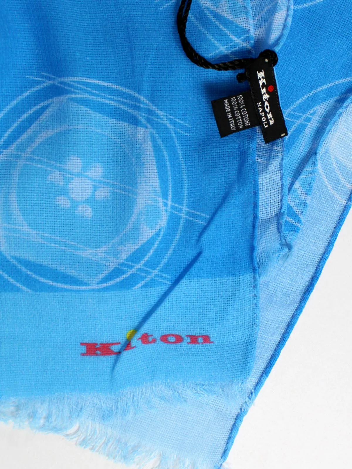 Kiton Scarf Blue Design - Cotton Shawl - FINAL SALE