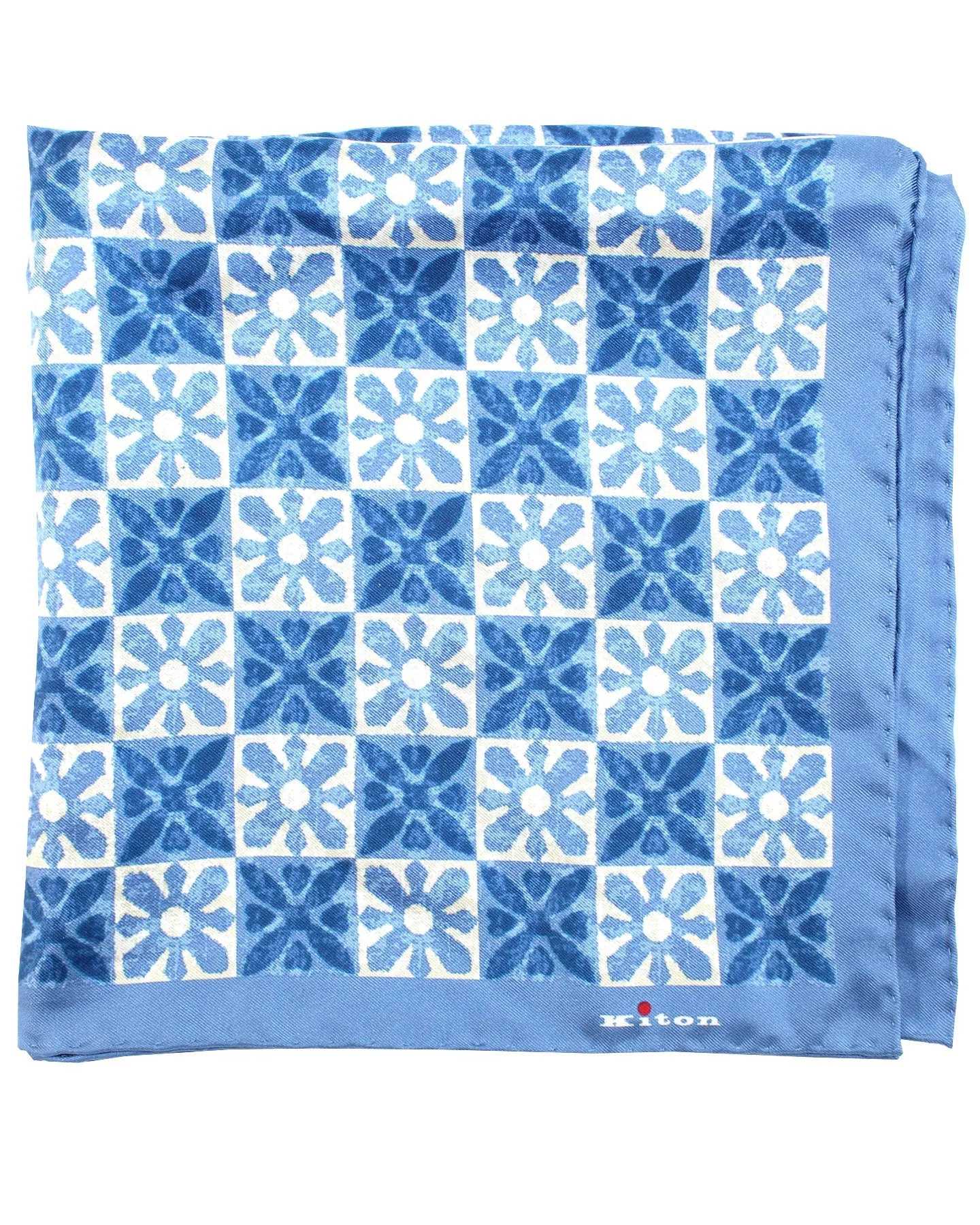 Kiton Scarf Blue Geometric - Men Collection - Twill Silk FINAL SALE