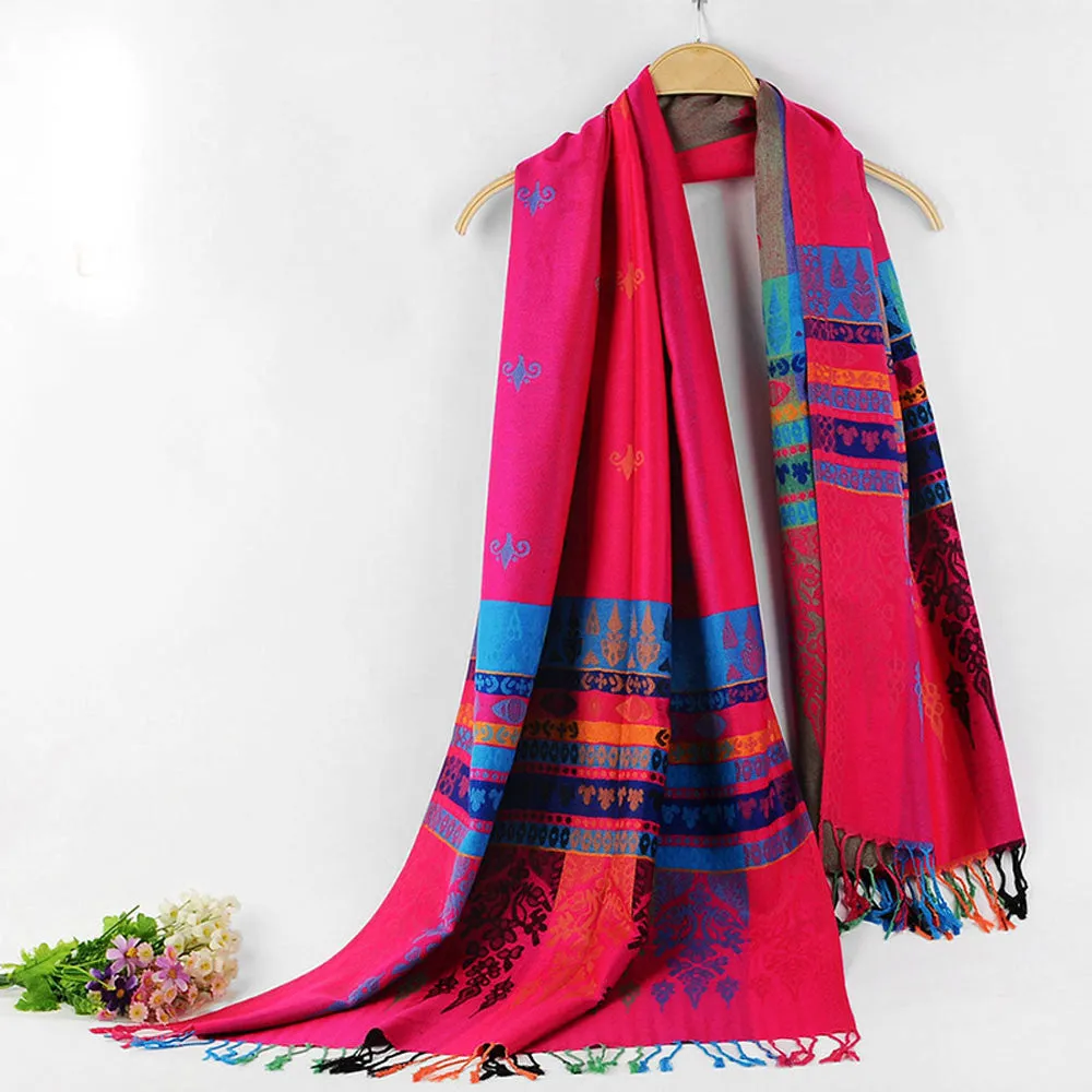 Lady Women Double Sided Little Bee National Wind Scarf Wrap Shawl