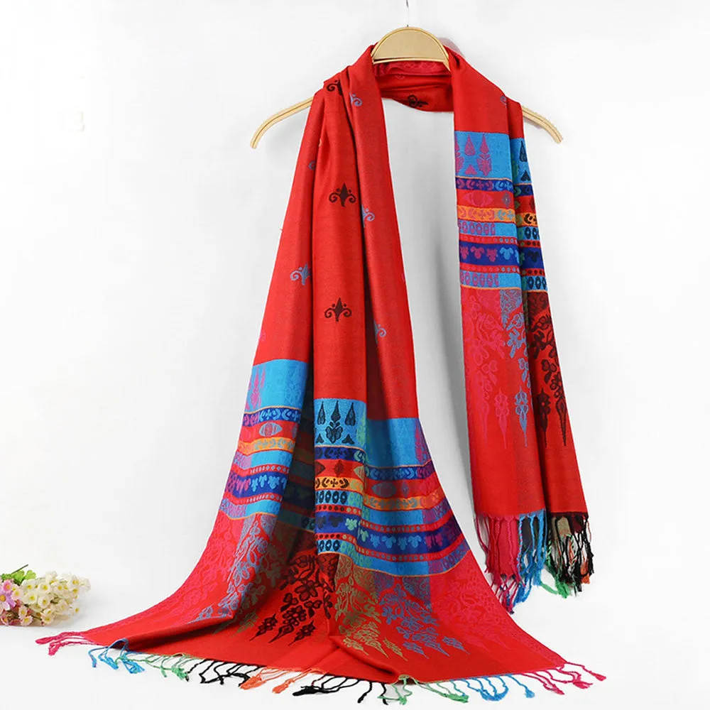 Lady Women Double Sided Little Bee National Wind Scarf Wrap Shawl