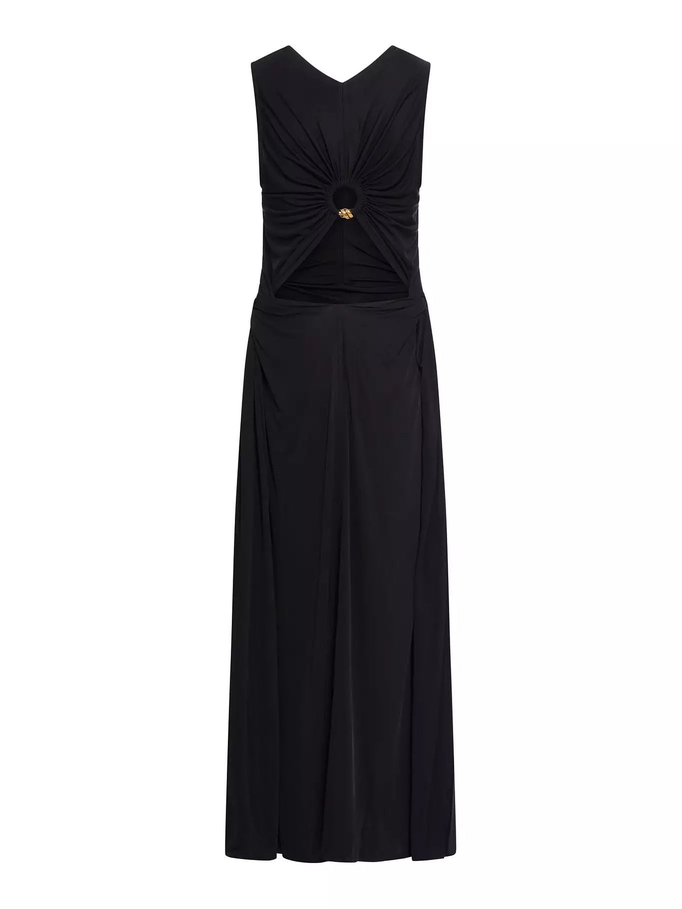 Long dress in viscose jersey with knot ring