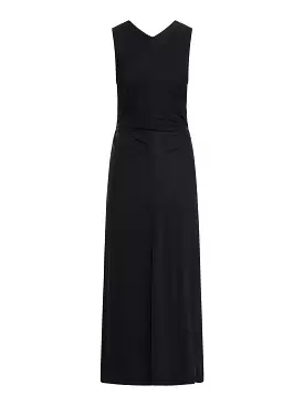 Long dress in viscose jersey with knot ring