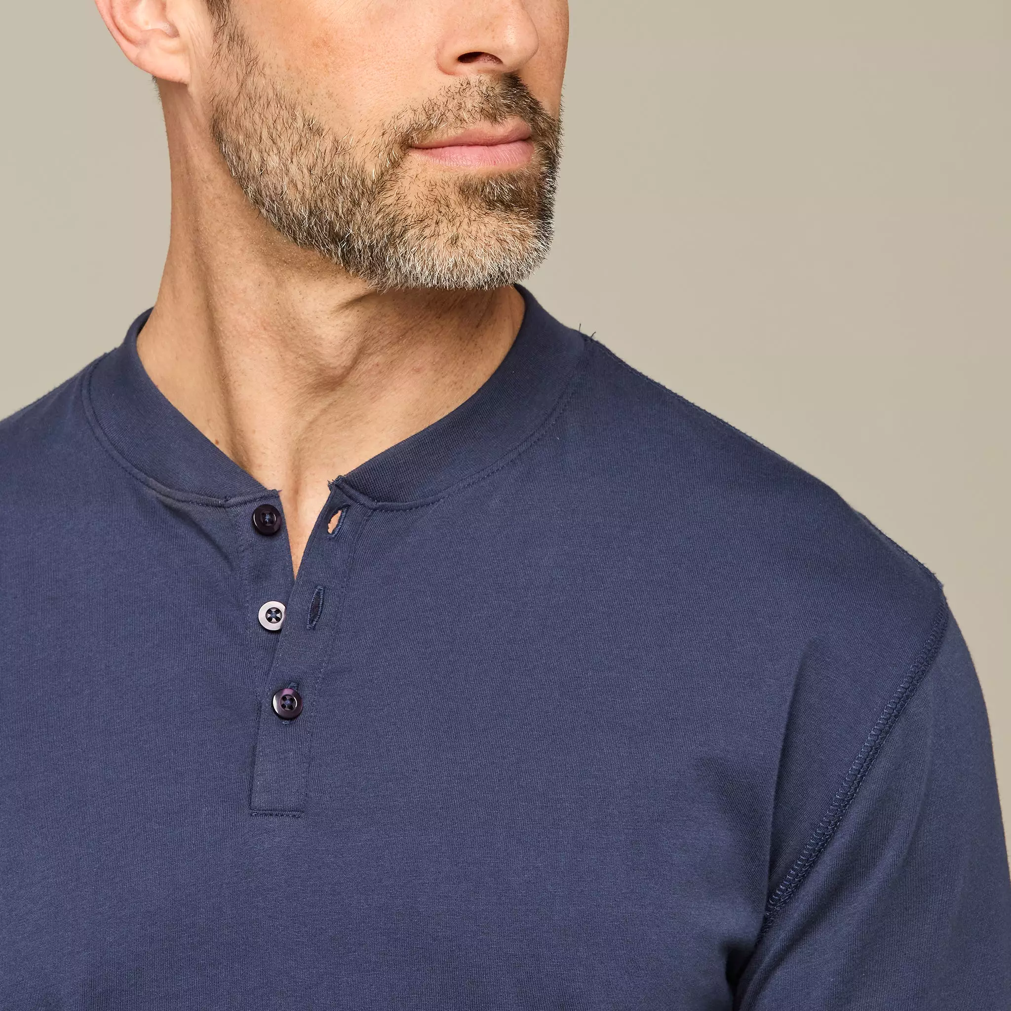 Lucchese Pima Cotton Henley :: Navy