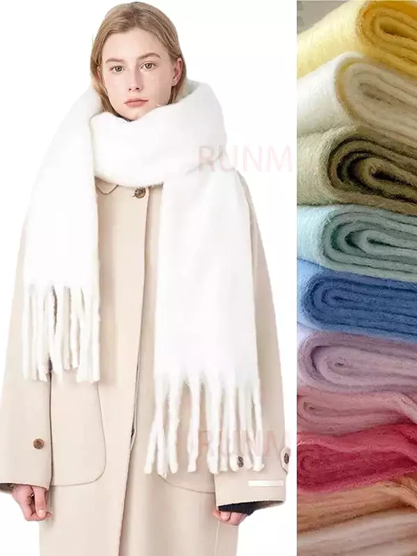 Luxury Cashmere Bright Solid Colors Women Scarf Winter Shawl and Wrap