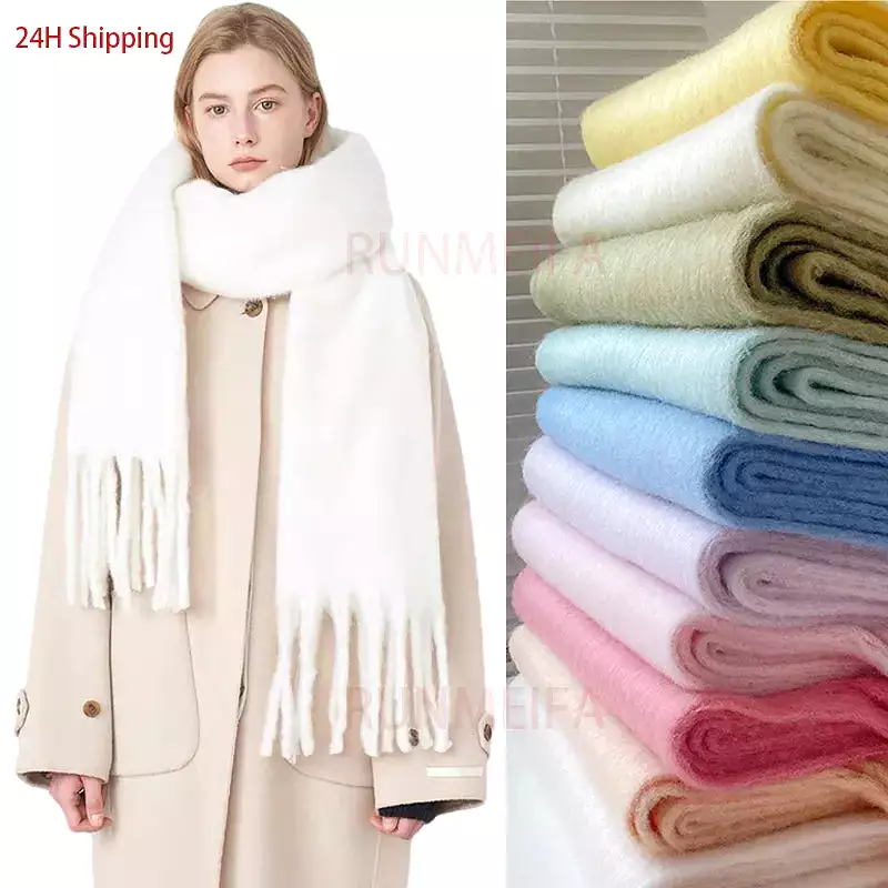 Luxury Cashmere Bright Solid Colors Women Scarf Winter Shawl and Wrap