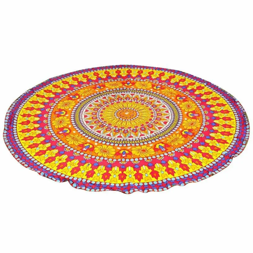 Mandala Beach Chiffon Scarf Printing Flower Beachwear Picnic Round Beach Towel Sjaal#B720 SM6