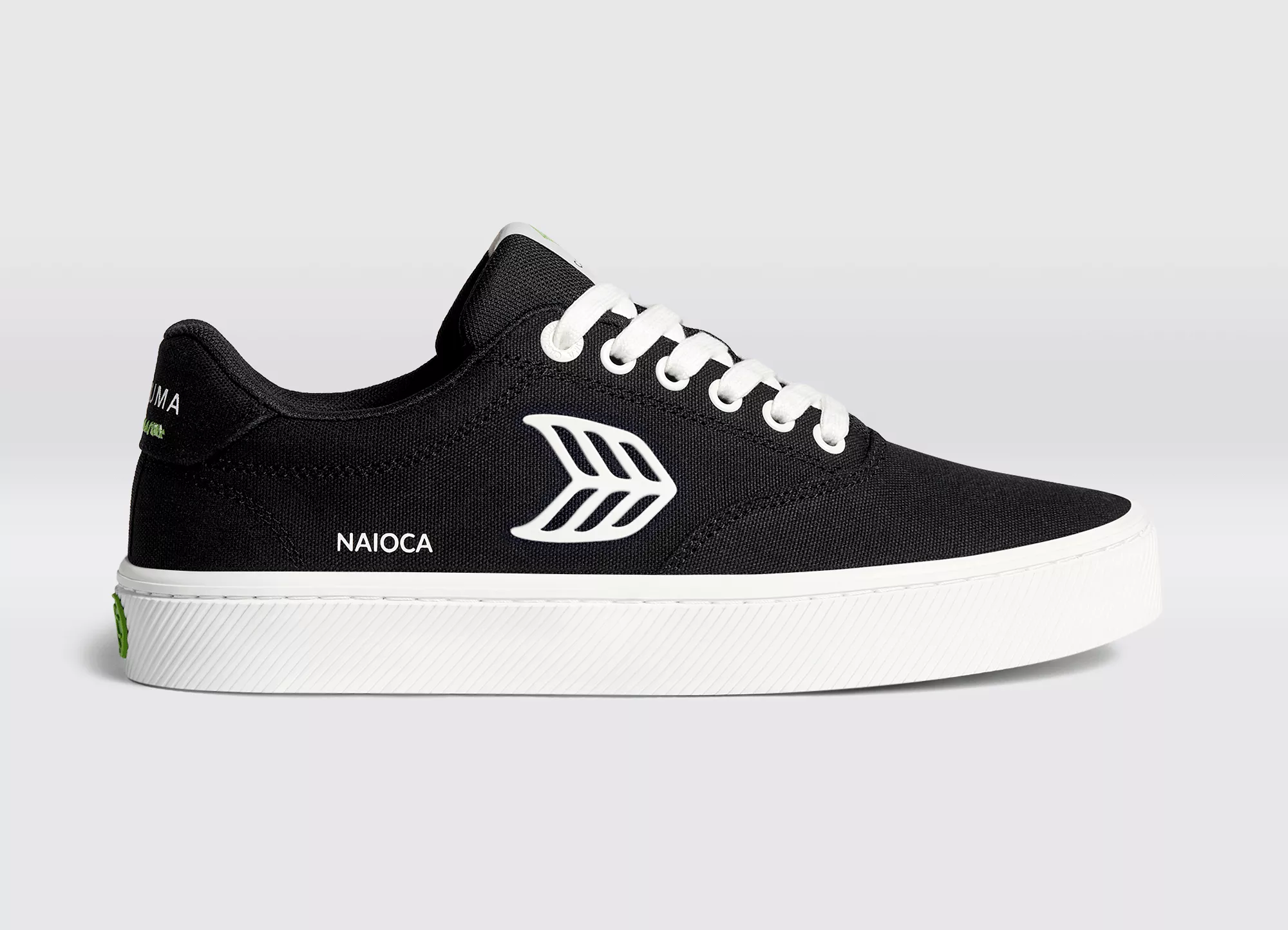 NAIOCA Canvas Black Canvas Off-White Logo Sneaker Men