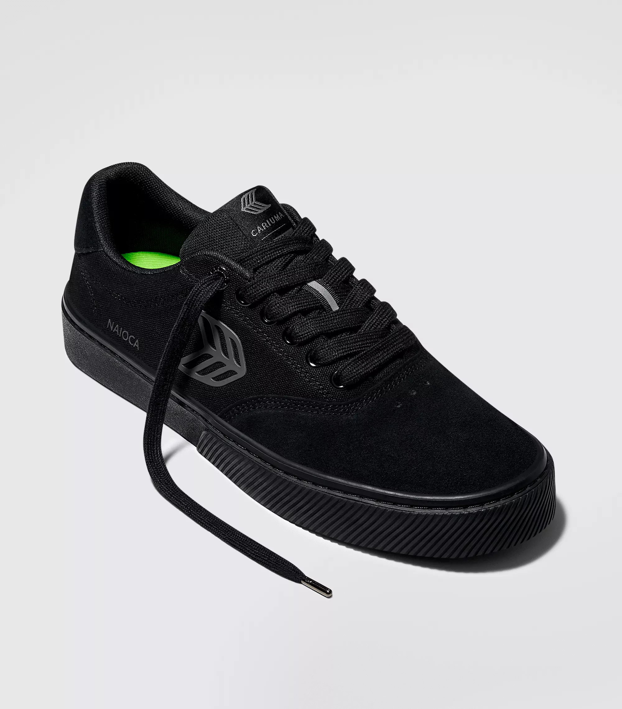 NAIOCA PRO All Black Suede and Canvas Ash Grey Logo Sneaker Men