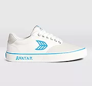 NAIOCA PRO AVATAR Vintage White Suede Off-White Canvas Blue Logo Sneaker Men