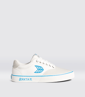 NAIOCA PRO AVATAR Vintage White Suede Off-White Canvas Blue Logo Sneaker Men