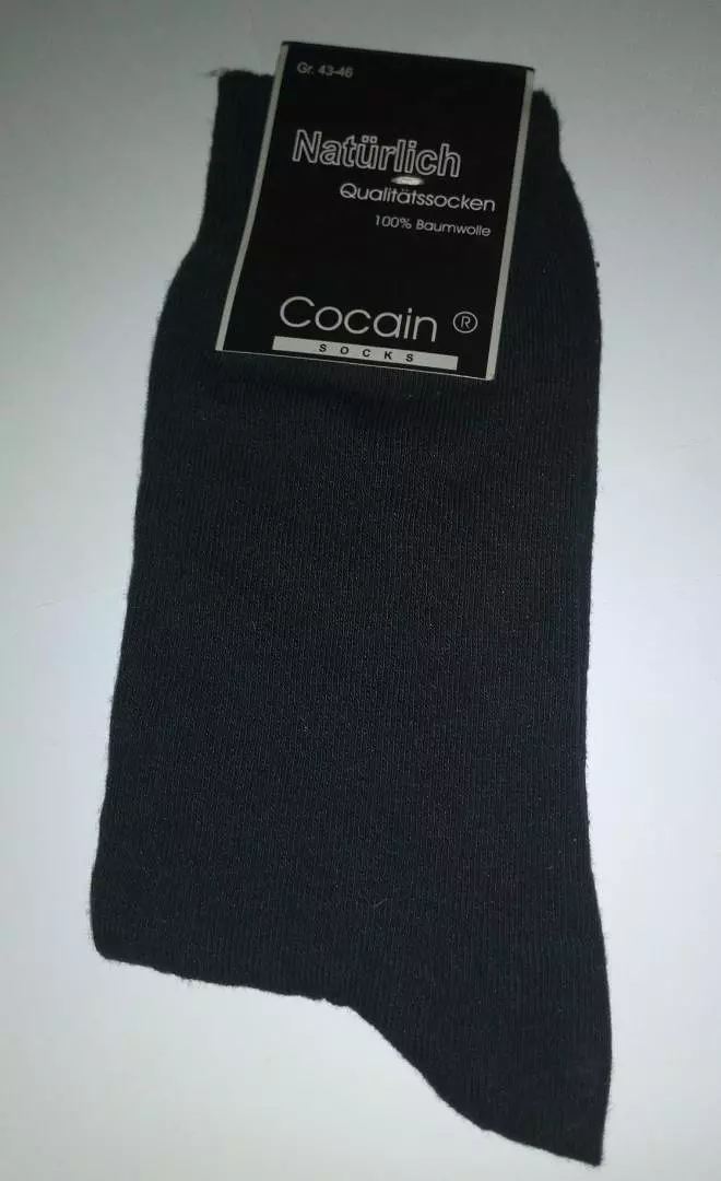 Naturlich-Cocain (Single) Cotton Socks- Black