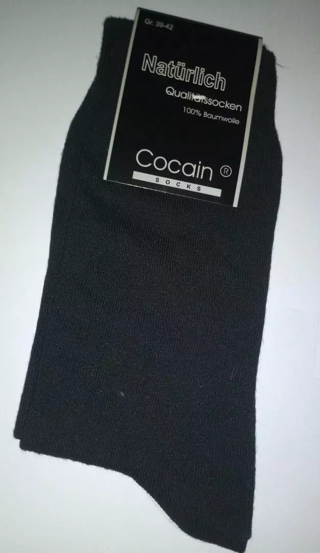 Naturlich-Cocain (Single) Cotton Socks- Black