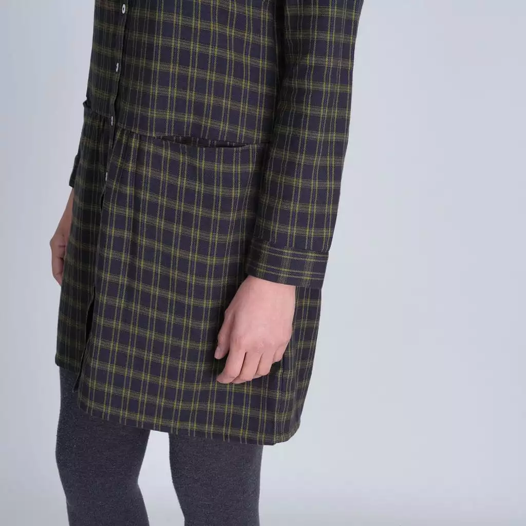 Olivia Cotton Flannel Shirt Dress | Check