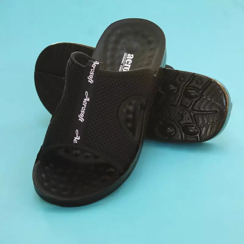 Original Aerosoft Comfort Men Black Slipper