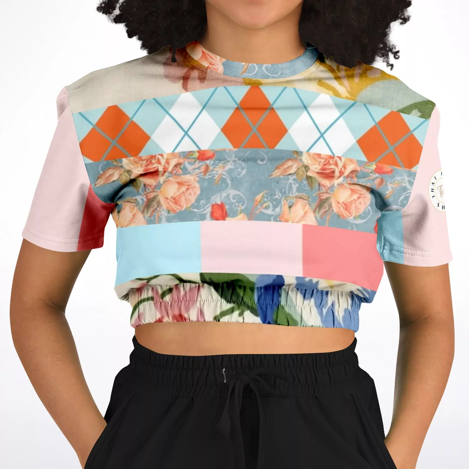 Peaches and Cream Short Sleeve Cropped Eco-Poly Sweater