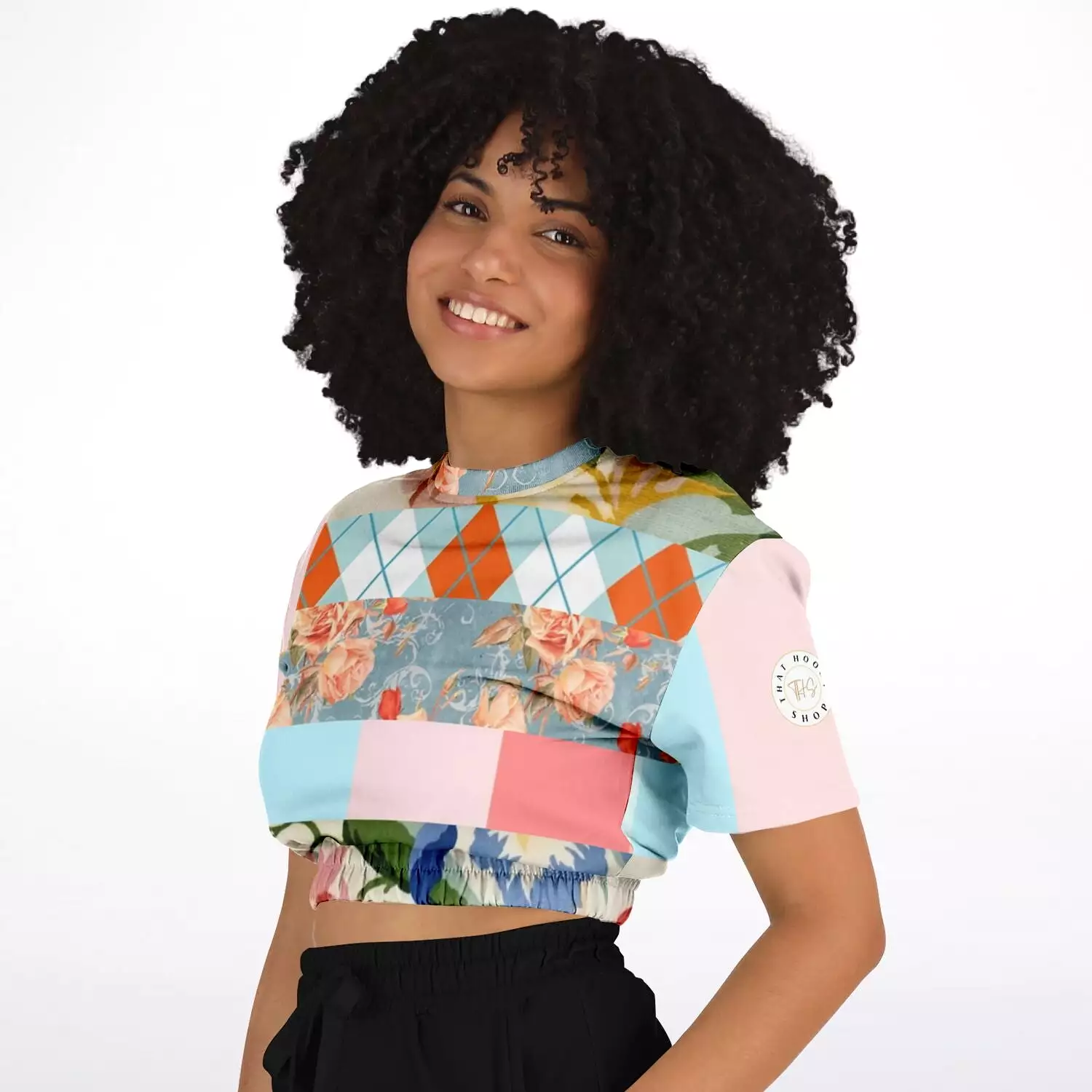 Peaches and Cream Short Sleeve Cropped Eco-Poly Sweater