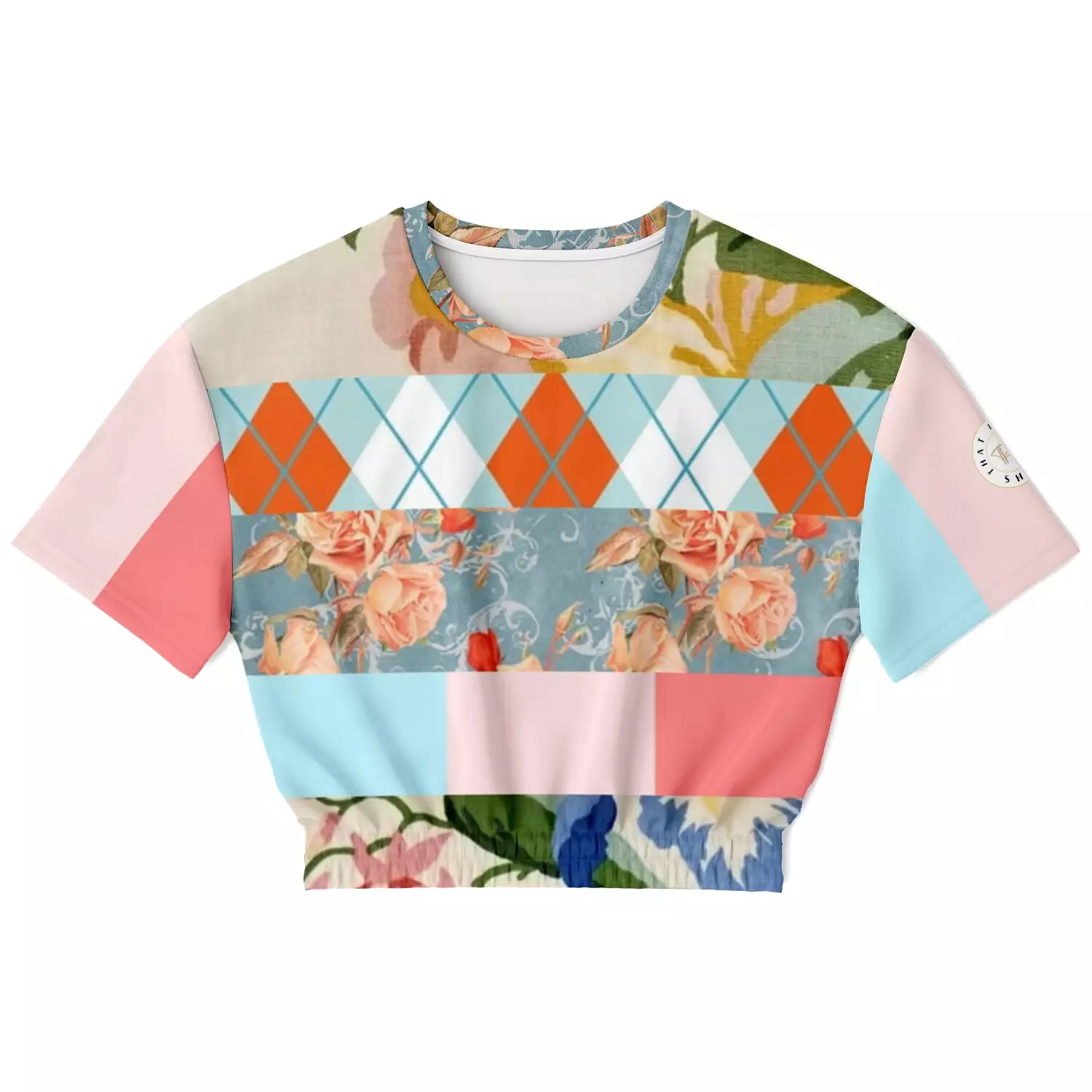 Peaches and Cream Short Sleeve Cropped Eco-Poly Sweater