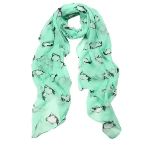 Popular scarf Penguin Print Shawl Voile Rectangle Scarf Scarves mode automne