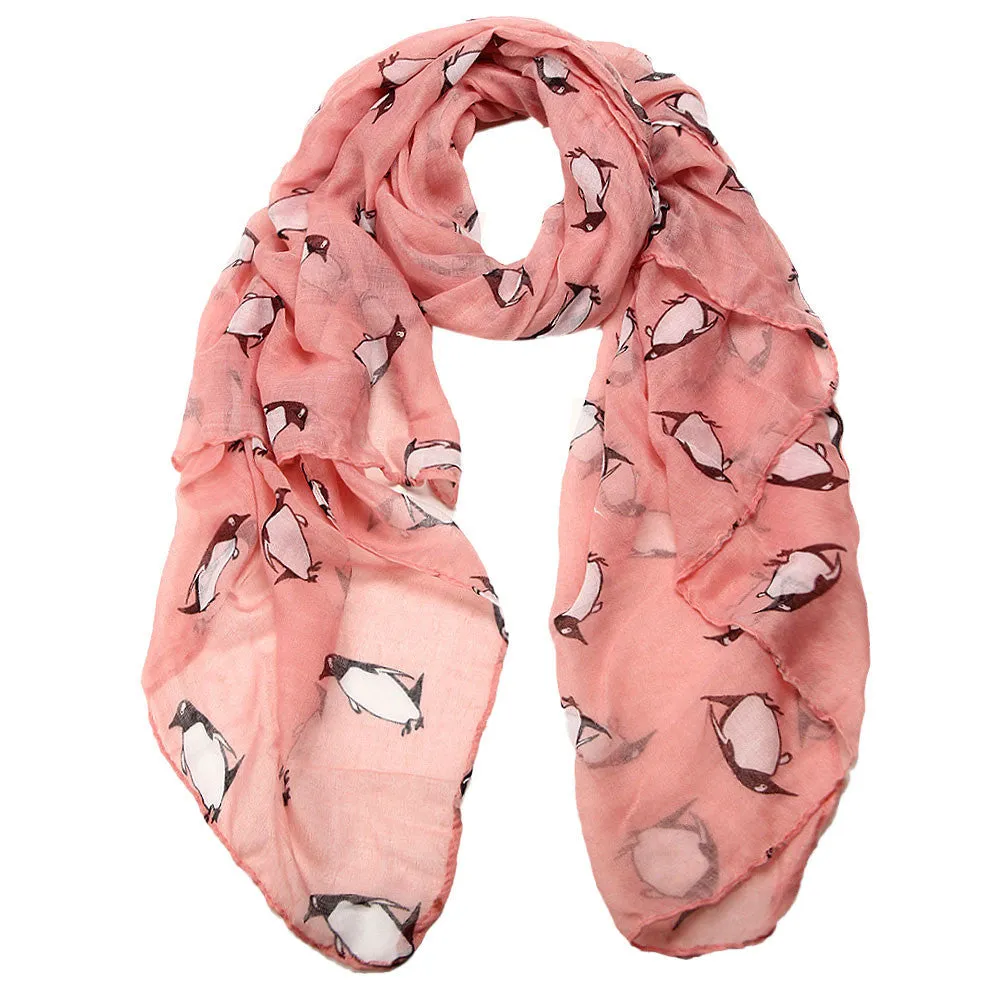 Popular scarf Penguin Print Shawl Voile Rectangle Scarf Scarves mode automne